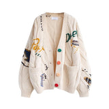 IFOMT Loose Knitted Embroidered Sweater