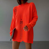IFOMT Hollow Knitted Pullover Hole Sweater