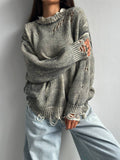 IFOMT Loose Casual Hollow Knitted Sweater Outerwear