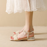 IFOMT Women's Single-strap Pearl Simple Niche Peep Sandals