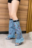 IFOMT New Fashion Spring Outfit Rhinestone Denim High Heel Pointed Toe Boots