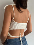 IFOMT Rose Detailed Knitted Crop Top