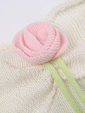 IFOMT Rose Detailed Knitted Crop Top