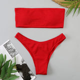 IFOMT Velvet Bikinis 2023 Women Brazilian Bandeau Swimsuit Solid Sexy Swimwear Female Beachwear Bathers Bathing Swimming Swim Suit