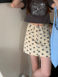Ifomt Summer Fashion Star Print Women Skirt High Waist A Line Korean mini skirt high waist y2k 2000s student skirts