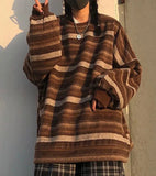 IFOMT Striped Oversized Unisex Jumper