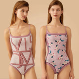 IFOMT New Vintage Printed Double-sided Wear Swimming Bathing Suit Women Bandage Sexy One Piece Swimsuit Beachwear Swimwear Woman