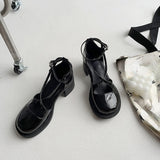 IFOMT  Elegant Medium Heel Shoes Woman Casual Pure Color Sweet Buckle Shoes Mary Janes Summer Basic Korean Style Comfort Sandals