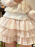 Ifomt Kawaii Ballet Midi Skirt Sweet Tulle Tierred Cake Skirts for Women Japanese Y2k Cutecore High Wasit Lolita Skirt Summer