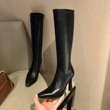 IFOMT Fashion Thin Heel Women's Knee High Boots Winter Women's Boots Black Brown Sexy Women's Rider Boots Botas De Mujer