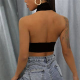 IFOMT y2k Halter Top Women Summer Clothes Solid Color Sleeveless Backless Vest T Shirt 2000s Aesthetic Clothing Streetwear