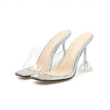 IFOMT  2024 New PVC Jelly Slippers Open Toed High Heels Women Transparent Heel Slippers Fashion Lady Shoes Sexy Slippers Plus Size