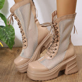 IFOMT  Boots Sandals Women New Hihg Heels Rome Mesh Breathable Lace Up Sandals Ladies Paltform Sandals Shoes Party