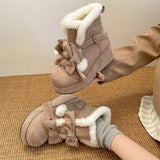 IFOMT Winter Lolita Style Warm Plush Women Snow Boots Fashion Platform Thick Heel Short Booties Casual Comfort Cotton Shoes