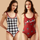 IFOMT New Vintage Printed Double-sided Wear Swimming Bathing Suit Women Bandage Sexy One Piece Swimsuit Beachwear Swimwear Woman