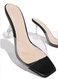 IFOMT  2024 New PVC Jelly Slippers Open Toed High Heels Women Transparent Heel Slippers Fashion Lady Shoes Sexy Slippers Plus Size