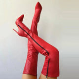 IFOMT  Autumn/Winter Women's Boots Pointed Side Zipper Slim High Heels Large Over Knee Boots Women's Boots Platform Boots Womens Shoes