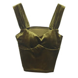 IFOMT Women's Sexy Vintage French Style Slim Fit Camisole Top Short Bandeau Tube Top With Padded Breasts Y2K Casual Party Streetwear