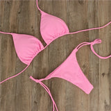 IFOMT Sexy Micro Bikini Sets Thong Triangle Swimsuit Brazlian Bathing Suit Summer Solid Swimwear Biquini Swimming Pool Beachwear 2023