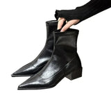 IFOMT  Autumn Women Ankle Boots Shoes Fashion Pointed Toe Ladies Short Boot Square Low Heel Casual Winter Women's Footwear 2024