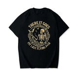 IFOMT Women There It Goes My Last Fck T-Shirt College Daily Tee Retro Dark Academic Casual Print T-shirt Apparel Y2K Top Book Lover