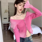 IFOMT Y2K Winter Women Korean Vintage Japanese Acubi Knit Sweater Long Sleeve Sweaters Pullover Knitted Gyaru Grunge Pullovers Clothes