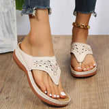 IFOMT  Clip Toe Wedge Sandals Women 2024 Summer Thick Platform Beach Sandals Woman Plus Size 44 Low Heels Gladiator Sandalias De Mujer