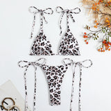 IFOMT Sexy Flower Print Bikini 3 Women Swimsuit Female Swimwear Thong Bikinis Set Brazilian Halter Beach Wear  Bathing Suit