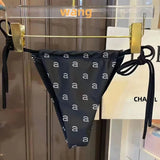 IFOMT 2024 Luxury Brand Designer Printed Swimsuit Wang Women's Bikini Beach Style Sexy Briefs Thong Swimsuit Biquini Bandage Swimsuit