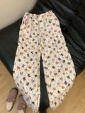Ifomt Kawaii Cat Graphic Pants for Women Sports Wide Leg Trousers Baggy Y2k Causal Streetwear Japan Style Cutecore Jogging