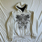 IFOMT hirigin Gothic Sweatshirt Women y2k Clothes Graphic Print Zip Up Long Sleeve Tops with Pockets Fairy Grunge Hoodie Streetwear