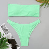 IFOMT Velvet Bikinis 2023 Women Brazilian Bandeau Swimsuit Solid Sexy Swimwear Female Beachwear Bathers Bathing Swimming Swim Suit