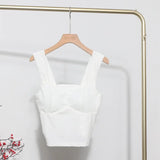 IFOMT Women's Sexy Vintage French Style Slim Fit Camisole Top Short Bandeau Tube Top With Padded Breasts Y2K Casual Party Streetwear