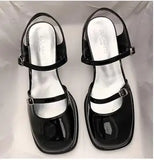 IFOMT  African Woman Shoe Mary Jane Summer High Heels Chunky Sandals Navy Blue Pumps Sweet 2024 Burgundy Straps Lolita Closed Black Bei