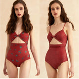 IFOMT New Vintage Printed Double-sided Wear Swimming Bathing Suit Women Bandage Sexy One Piece Swimsuit Beachwear Swimwear Woman