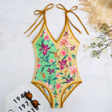 IFOMT New Vintage Printed Double-sided Wear Swimming Bathing Suit Women Bandage Sexy One Piece Swimsuit Beachwear Swimwear Woman