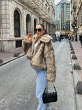 IFOMT Winter Autumn Warm Thick Fluffy Fur Zipper Coat Women Fashion Lapel Long Sleeves Loose Jacket 2024 Lady High Street Outwear