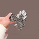 IFOMT 2024 New Fashion Alloy Rhinestone Hair Grab Clips For Women Ladies Summer Elegant Trendy Ponytail Hair Holder Accessories