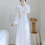 IFOMT Spring Outfit Elegant Dress for Women 2024 Spring Fashion White Dress French Luxury and Unique Women's Evening Dress Robe Casual Clothing