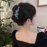 IFOMT New Female Camellia Flower Grab Clip Retro Ponytail Braid Crab Metal Grab Clip Fashion Sweet Girl Hair Card Hair Accessories