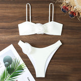 IFOMT Sexy Women Swimsuit 2024 Lace Up Bikini Micro Bikinis Set Female Swimwear 3D Floral Bathing Suit Thong Biquini Swimming Suits