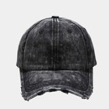 IFOMT 2024 New Washed Old Cowboy Blue Baseball Hat Soft Top, Broken Hole, Polished Edge Duck Tongue Hat Women's Sun Protection