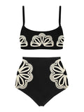 IFOMT White Simple Print Fashion Bikini Swimsuit Two Pieces Tankini Women Holiday Beach Dress Patchwork Women String Bathing Suit