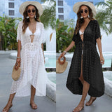 IFOMT White Beach Dress Woman Black Cover Up for Swimsuit Beach Cover Woman Luxury 2024 Fashion Long Maxi Dress Outing Robe Beachwear