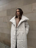 IFOMT Long Cotton-padded Jacket For Women Autumn Winter New Warm Loose With Belt Parkas Coat Female Clothes Solid Color Casual