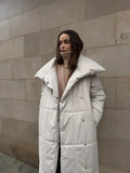 IFOMT Long Cotton-padded Jacket For Women Autumn Winter New Warm Loose With Belt Parkas Coat Female Clothes Solid Color Casual