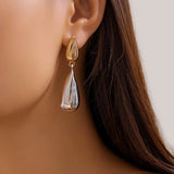 IFOMT Unique Mix Color Water Drop Dome Drop Earrings for Women Trendy Punk Glossy Tear Piercing Earring Wed Bridal Jewelry