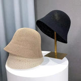 IFOMT Women Bucket Hat Summer Hollow Out Thin Breathable Sun Hat Female Beach Cap Fold Outdoor Japanese Lesure Fishierman Cap