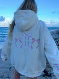 IFOMT Y2k Bow Print Hoodie Sweatshirt Casual Long Sleeve Hoodie Chic Retro Sweatshit Women 2024 Autumn Oversized Pullover Tops