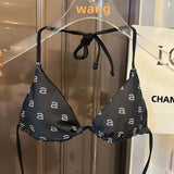 IFOMT 2024 Luxury Brand Designer Printed Swimsuit Wang Women's Bikini Beach Style Sexy Briefs Thong Swimsuit Biquini Bandage Swimsuit